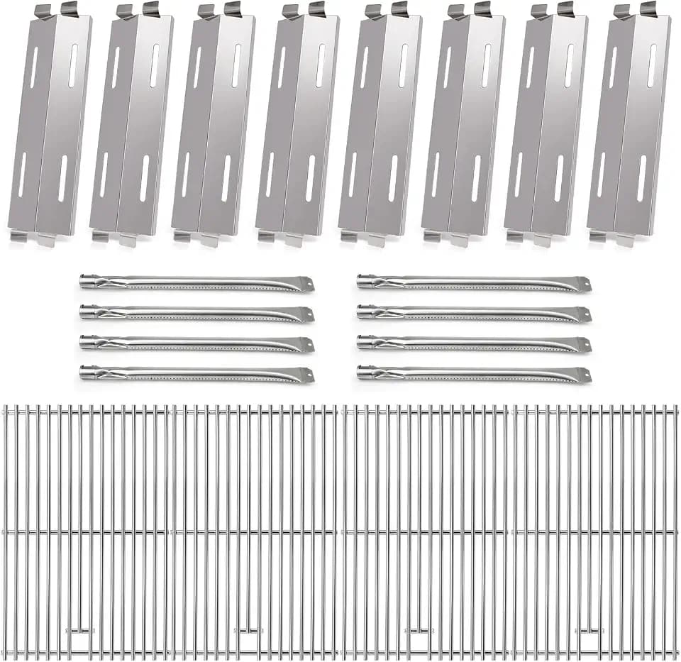 Grill Grates Parts for Members Mark GR2039201-MM-00, Bakers and Chefs 8 Burner ST1017-012939, GR2039201-BC-00, Cooking Grates, Heat Plate Burners for Members Mark 8 Burner Gas Grill Replacement Parts.