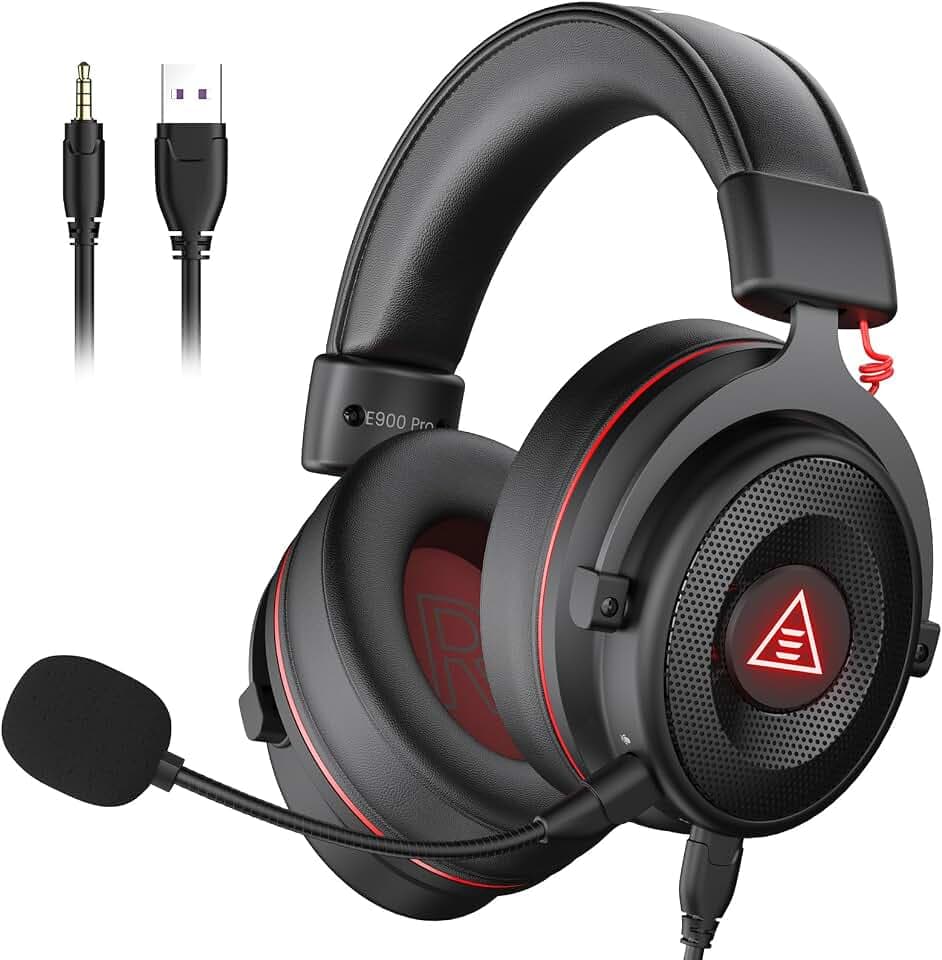 EKSA E900 Pro USB Gaming Headset for PC, 7.1 Surround Sound, 50MM Driver