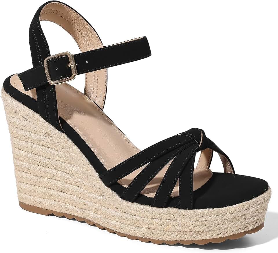 mikarka Wedge Heels Sandals for Women: Open Toe Platform Espadrilles Wedges