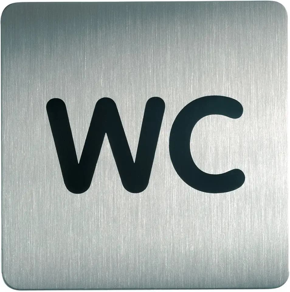 Durable Piktogramm WC, quadratisch, 150 x 150 mm, Edelstahl, 495723