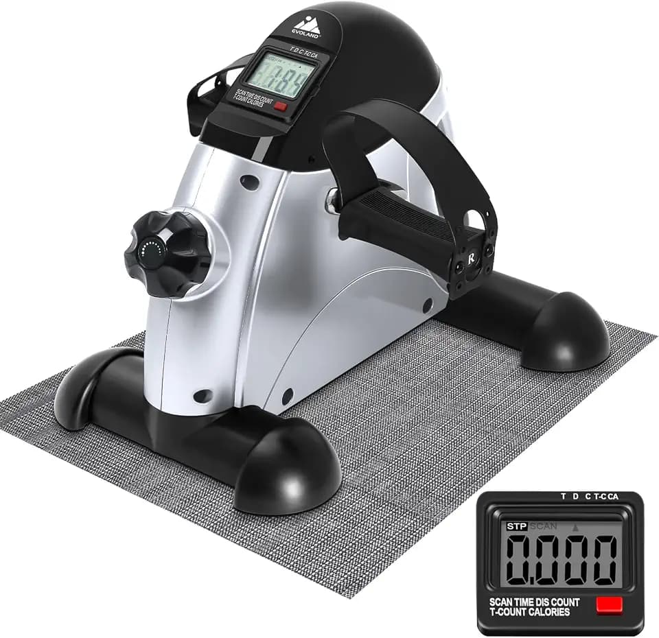 EVOLAND Heimtrainer Mini Fitnessbike Rehabilitations Pedaltrainer Arm und Beintrainer mit LCD Display, Hometrainer Fitnessgerät für Zuhause Büro
