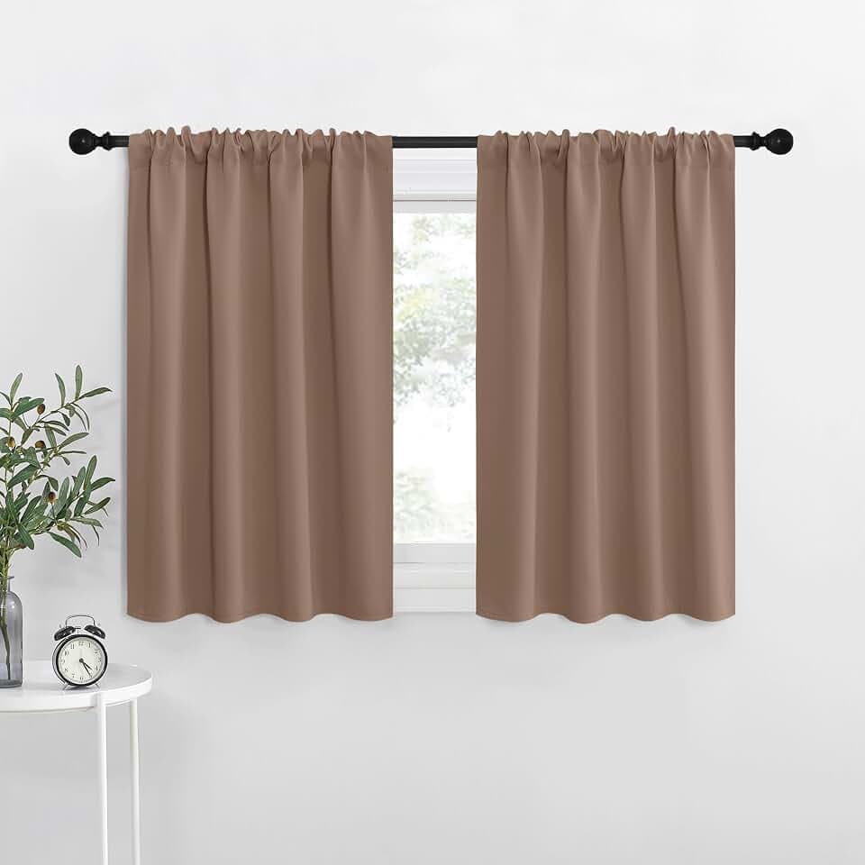 NICETOWN Cappuccino Blackout Curtains for Camper 29" w x 30" L 2 Panels