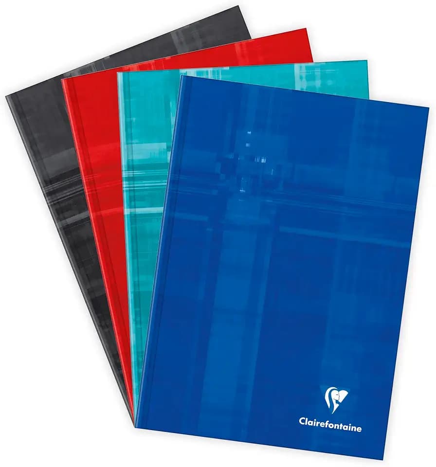 Clairefontaine 9512C - Notizbuch / Kladde DIN A5 14,8x21cm, mit Hardcover, kariert, 90g, 96 Blatt, farbig sortiert, 1 Stück