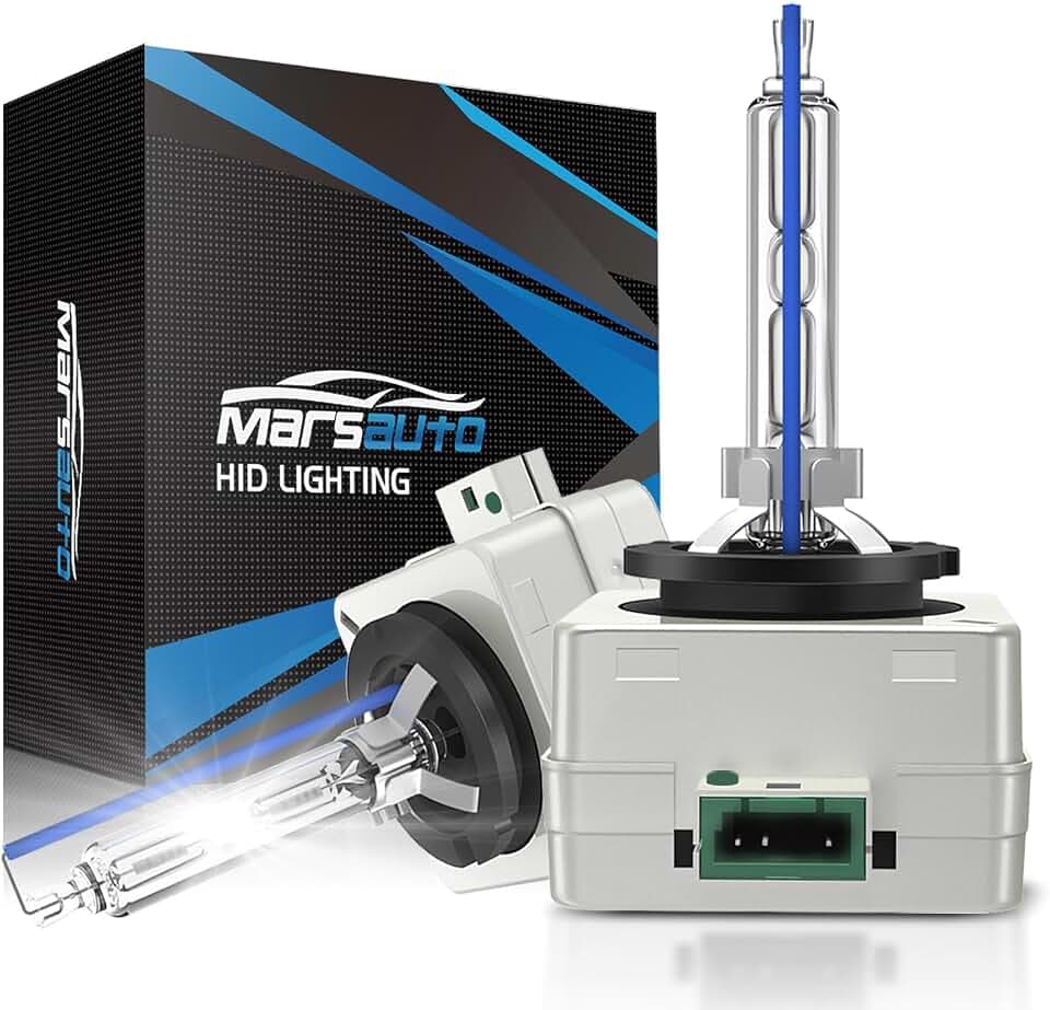 Marsauto D1S HID Bulbs, 6000K Cold White, Xenon Bulb(Not Halogen/Led Bulbs), 5 Years Lifespan, Waterproof Design, Up to 350% Brightness, Low/high Beam,2 Pcs