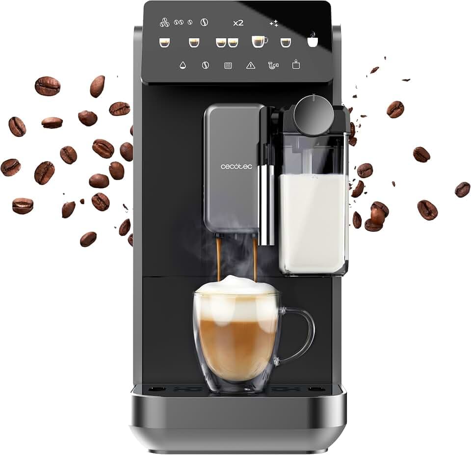 Cecotec Kaffeevollautomat mit Milchbehälter Cremmaet Lungo Latte Art, 2230W