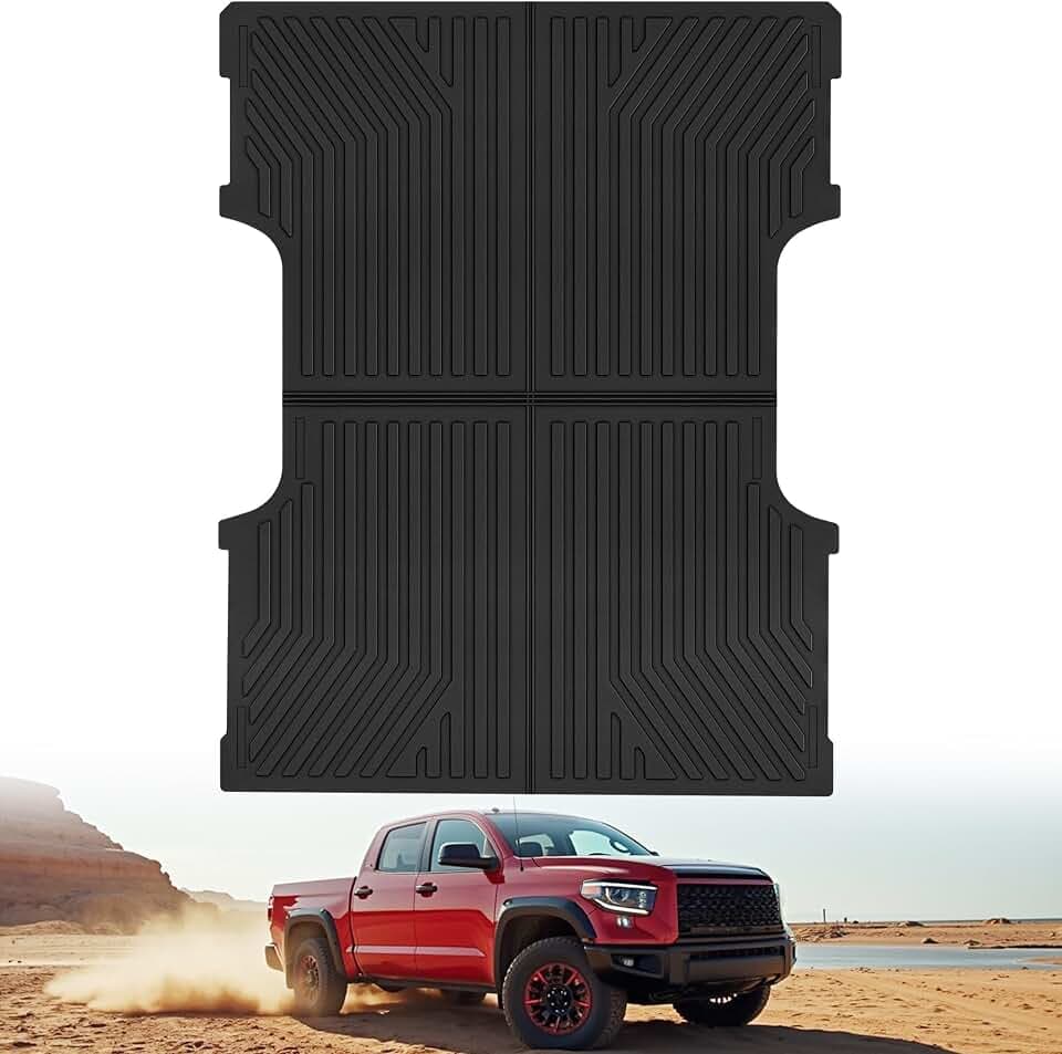 OEDRO Truck Bed Mat for Toyota Tundra 2022-2026 6.5FT 6.5', Tundra 6.5 FT TPE Bed Liner, All Weather Protection TPE Floor Mats Heavy Duty Pickup Car Bed Cargo Mat