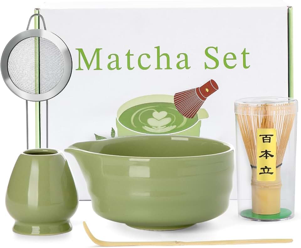 5PCS Matcha Set Includes 18OZ Chawan with Spout