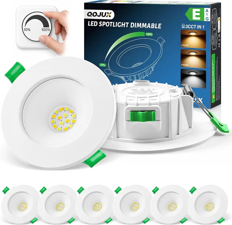 LED Einbaustrahler 230V Dimmbar, 7W 700LM LED Spots 3CCT, 6er Set