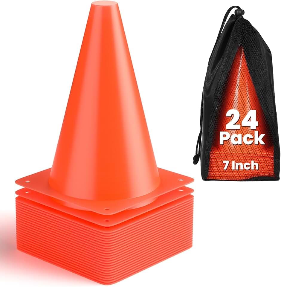 GHB Soccer Cones 7" 9" of 12 24 Pack Disc Soccer Sport Cones