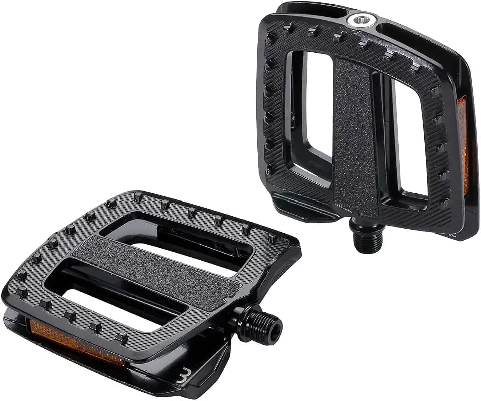 BBB Cycling ErgoBase HP Aluminium Fahrradpedale | Große Plattform Ergonomische Fahrradpedale | Geeignet für Stadt-, Cargo- und E-Bikes | BPD-49, Schwarz