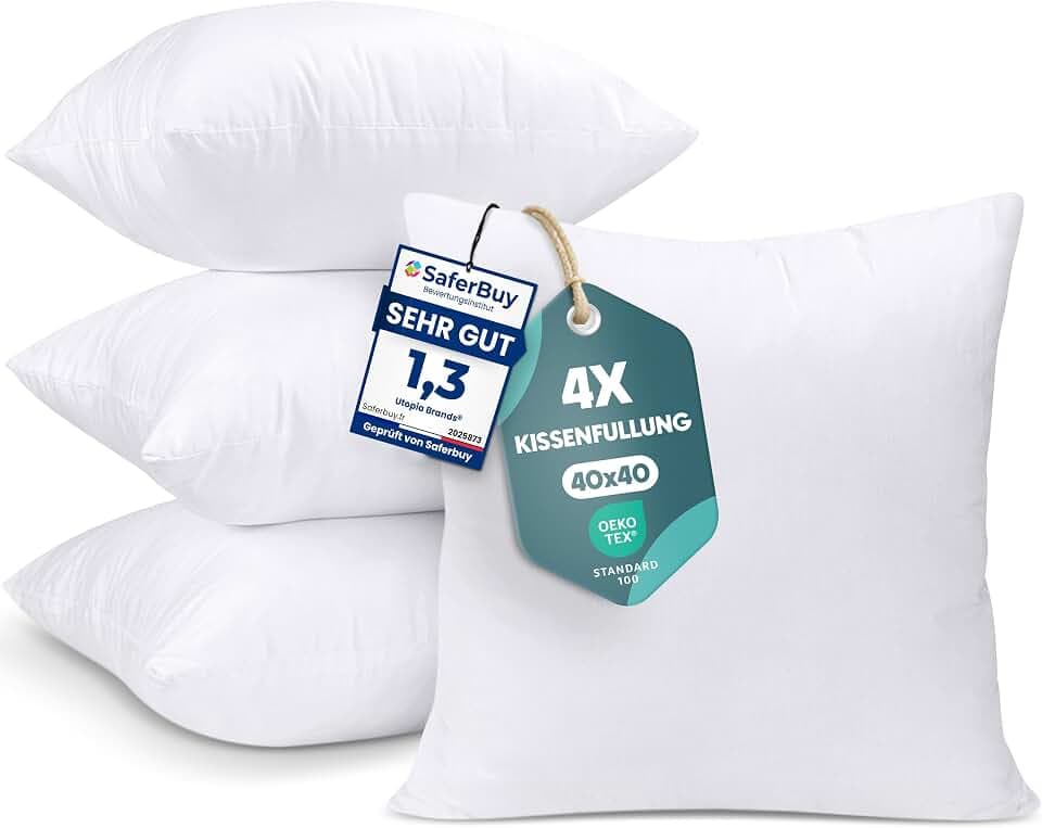 Utopia Bedding Kissenfüllung 40x40 4er Set Innenkissen Kissen Sofakissen