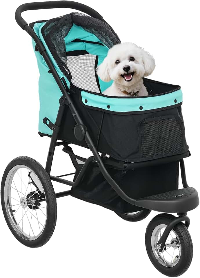 PawHut Hundewagen Jogger Klappbar für Kleine Hunde & Katzen 10 kg Türkis