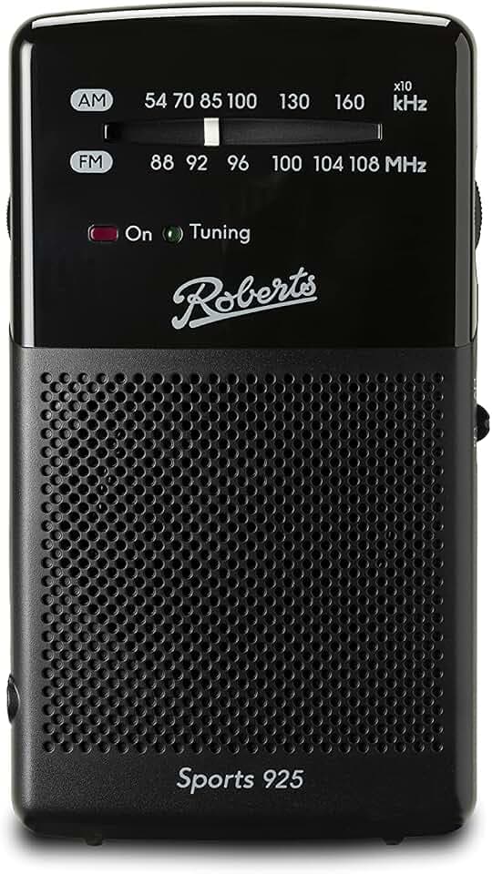 Roberts Sports 925 Personal FM/AM Radio, Schwarz