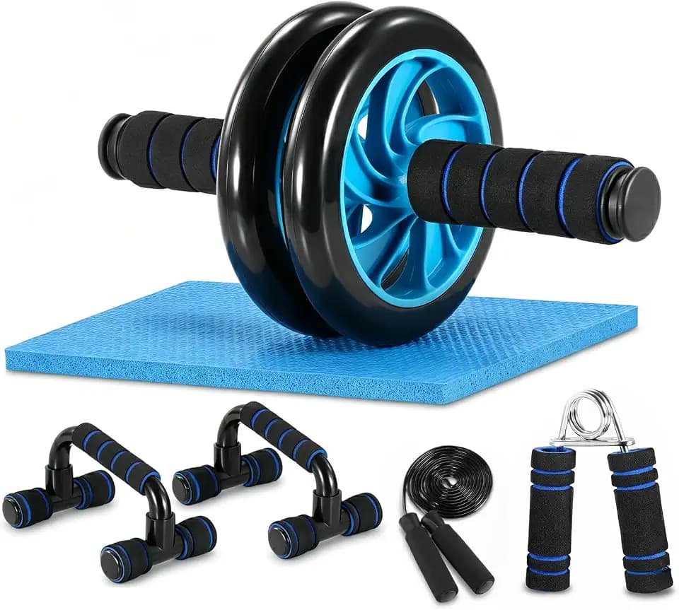 TOMSHOO 5 IN 1 AB Wheel Roller Home Gym Workout Equipment for Men Women