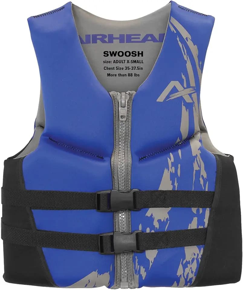 Airhead Swoosh Kwik-Dry Neolite Life Jacket, US Coast Goard Approved Type III Life Jacket, Adult and Youth Sizes