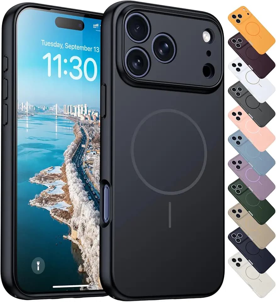 Magnetic for iPhone 18 Pro Case/iPhone 17 Pro Case Skin-friendly,Black