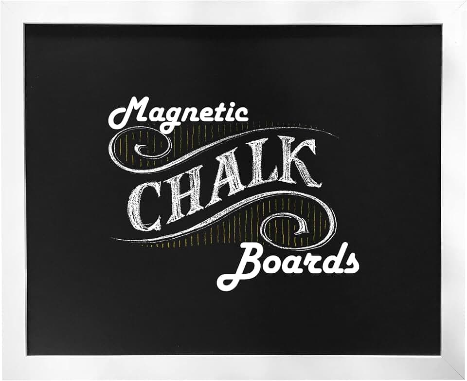 Loddie Doddie Framed Magnetic Chalk Board, Magnetic Board, White, 18" x 22"