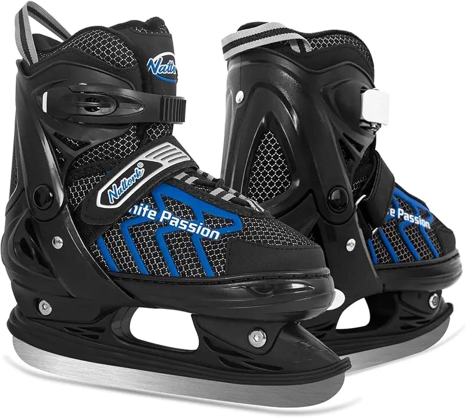 MammyGol Kids Ice Skates Adjustable Boys or Girls Adult Ice Hockey Skates Lace-Up Ice Skate Youth for Beginner with Breathable Liner