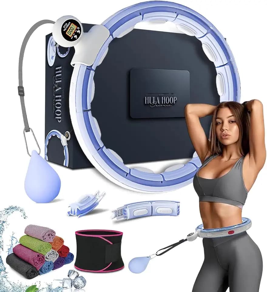 Smart Weighted Hula Ring Hoops, Hula Circle Abnehmbarer Fitnessring mit 360 Grad Auto-Spinning Ball Massage, Gymnastik, Erwachsene Fitness für Gewichtsverlust (