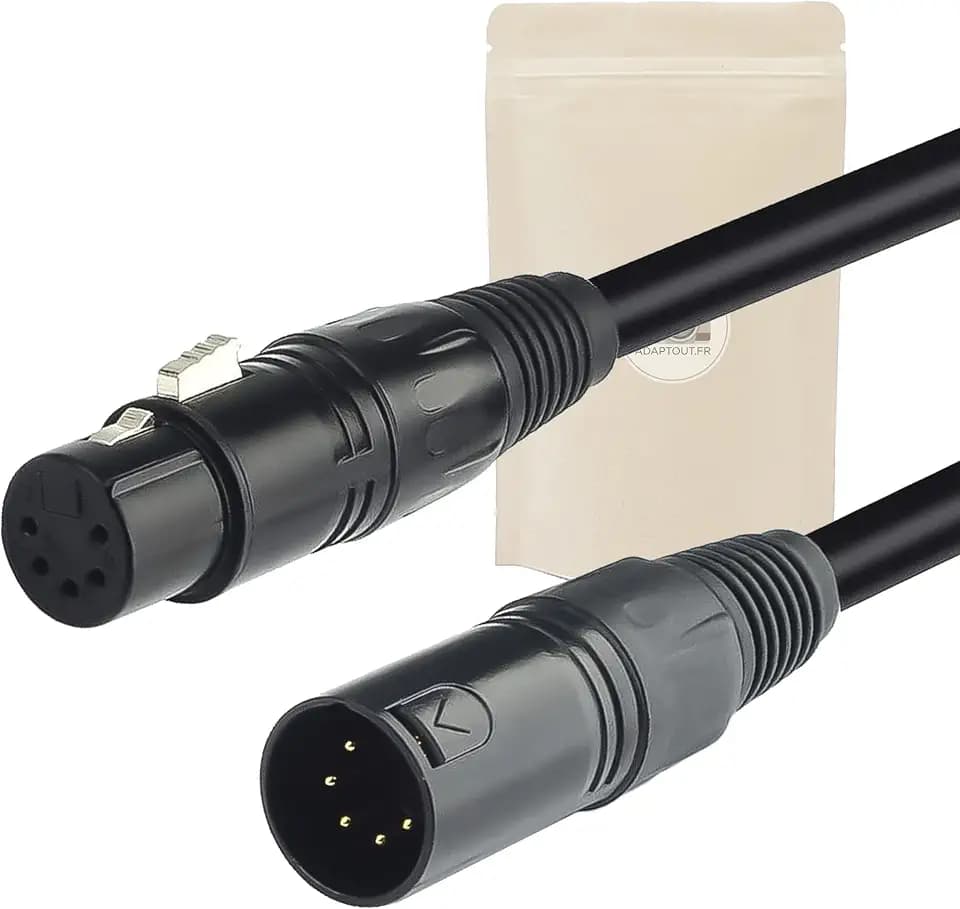 10 m DMX 512 5-poliges Kabel, geschirmt, weiblich auf XLR-Stecker, professionelle Qualität