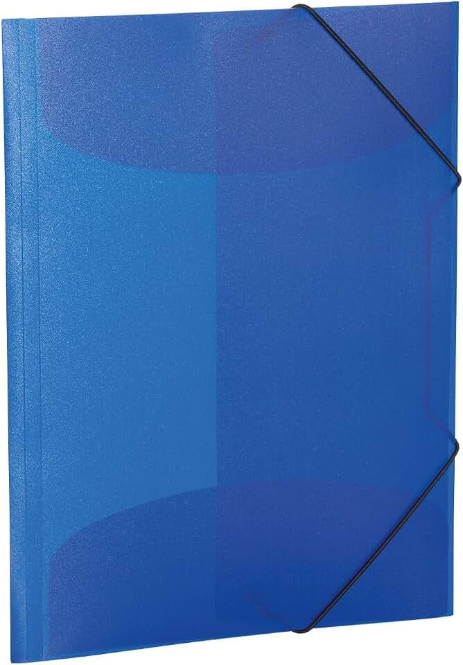 HERMA Sammelmappen A3 Blau Transluzent Set, 3 Stück, Eckspanner-Mappen aus Kunststoff mit Gummizug und Innenklappen für Kinder, Jungen und Mädchen