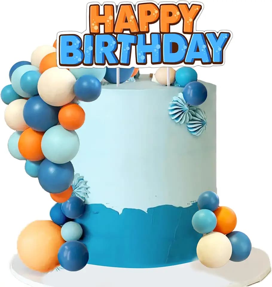 Balls Cake Toppers Blue Orange Birthday Cake Decorations for Baby Shower Birthday Cake Decorating (blue dog)