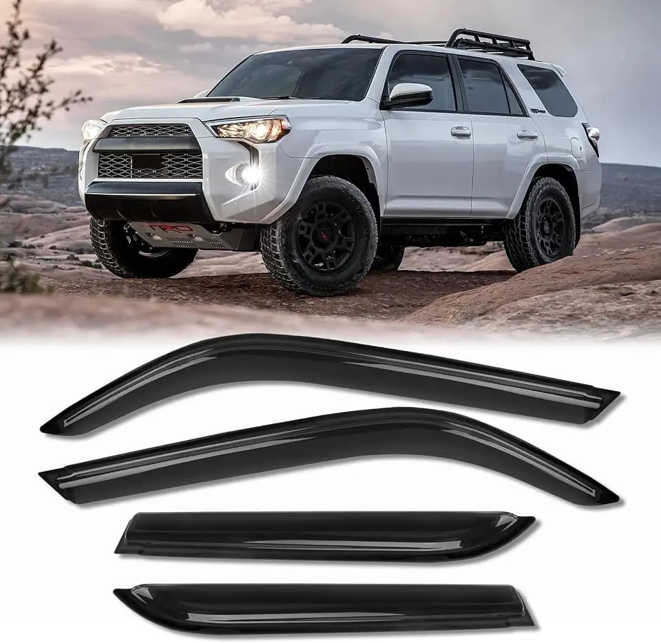 Rain Guards for Car Windows, Tape-On Window Visors Rain Guards Fit for 2010-2023 Toyota 4 Runner, Window Deflectors, Vent Visors for Toyota Car Accessories, 4 Pieces
