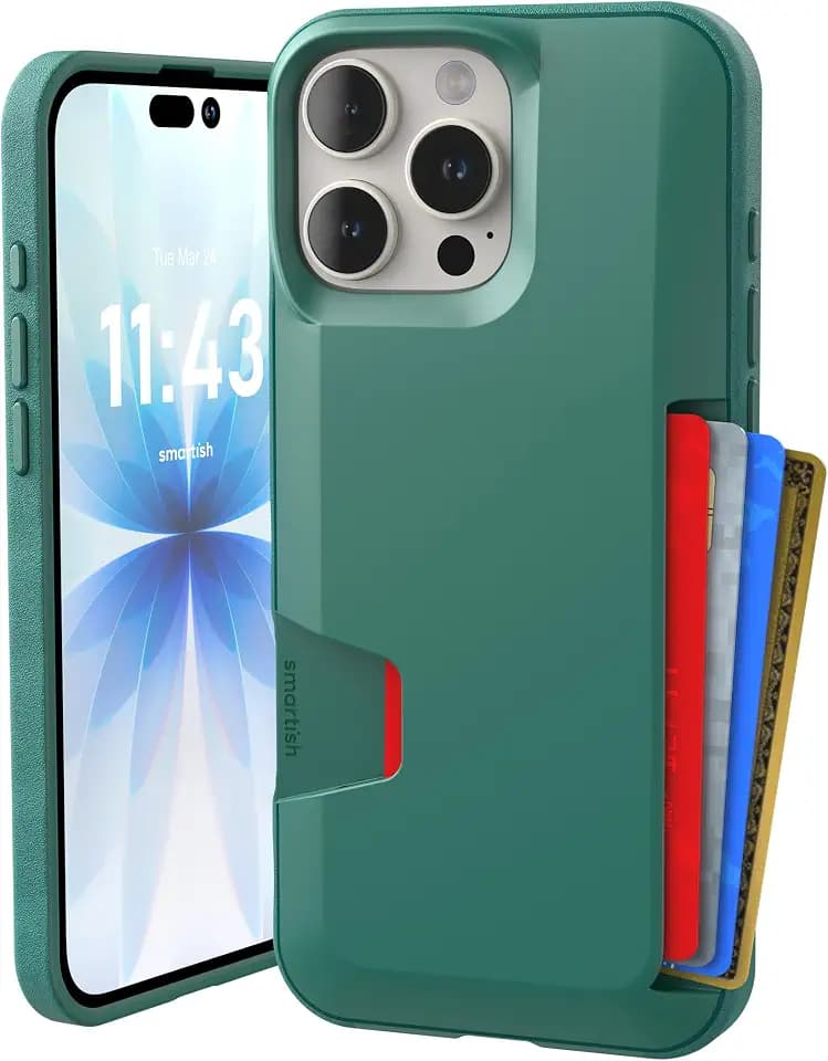 Smartish iPhone 16 Pro Max Wallet Case Card Holder, Wallet Slayer V1, Green