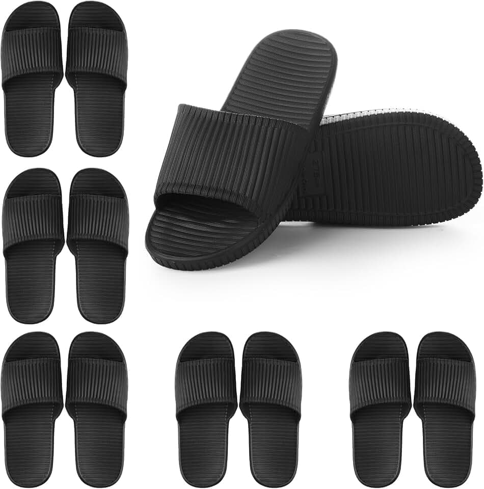 Shyyween 6 Pack Non Slip Shower Slides Lightweight Bath Slippers for Women & Men Pool Sandals for Home Hotel Gym Spa Pool