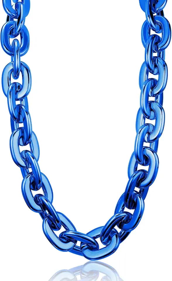 Jumbo Plastic Chain Necklace Hip Hop Rapper Gold Chain for Party Costume Accessory, 31.5Inch/35.4Inch/39.4Inch