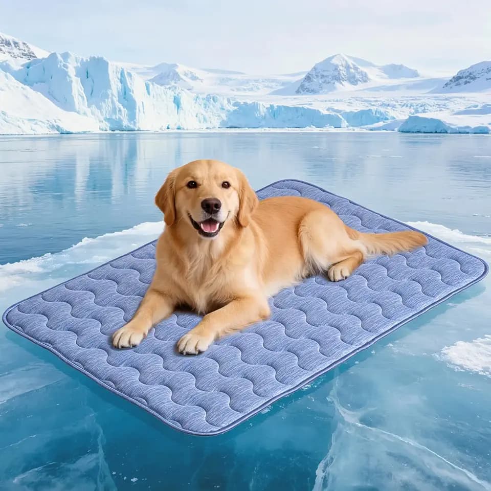 Cooling Mat for Extra Large Dogs, 55"x 39" Thick & Durable Dog Cooling Mat, Q-MAX>0.45, Double-Sided Cooling Pet Pad, Washable Portable Dog Cooling Mat for Couch, Crate & Car - XL - Blue