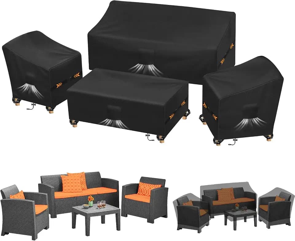Kovshuiwe 4-Piece Outdoor Veranda Patio Garden Furniture Covers Set