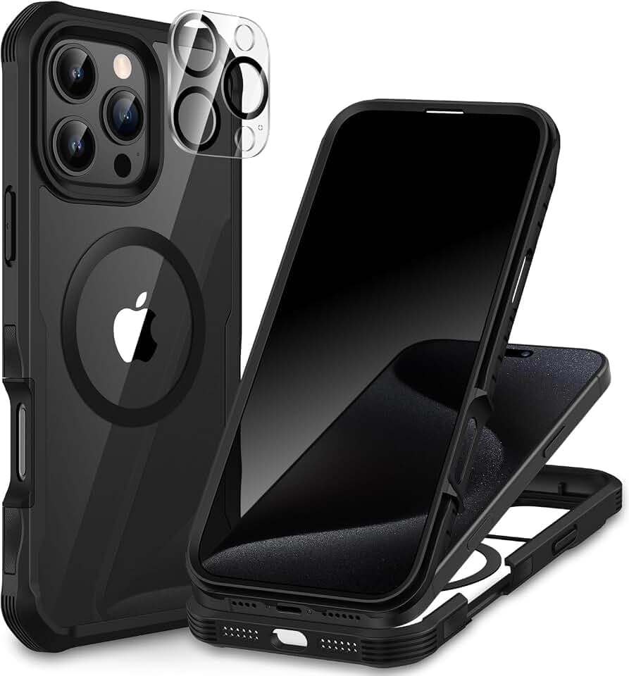 CENHUFO Privacy for iPhone 16 Pro Max Case, 25° Anti-Spy, Black