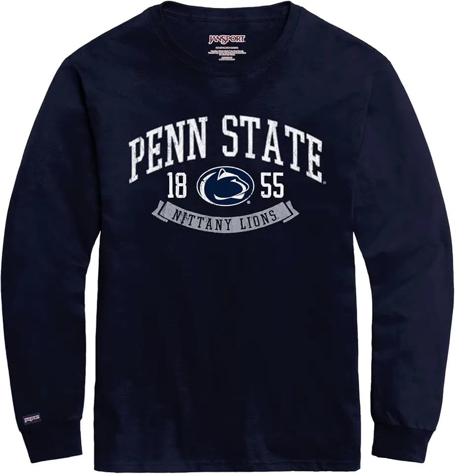 JanSport NCAA Officially Licensed Campus Long Sleeve T Shirt for Men, Soft & Breathable Pre-Shrunk Cotton Crewneck T Shirt
