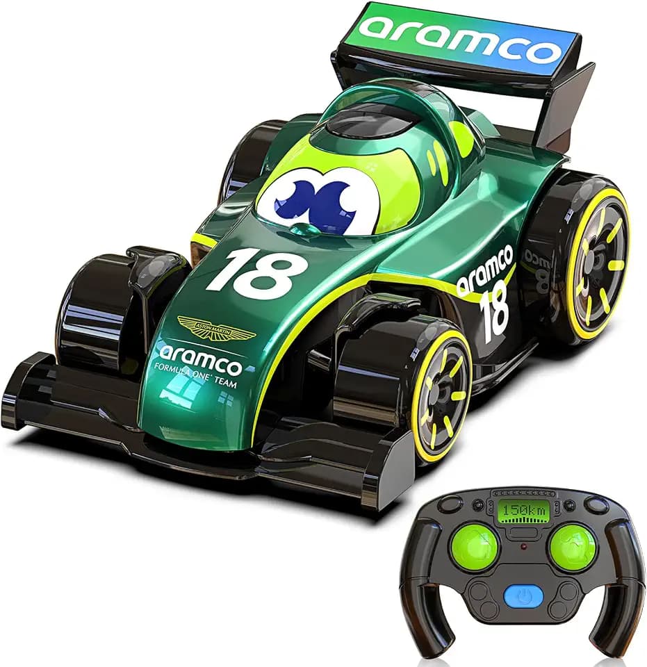 Aston Martin Aramco F1 Spielzeug Cartoon 2.4G Ferngesteuertes Auto ab 2+ jahre Jungen Realistisches F1 Modellauto Rennwagen für Kinder erwachsene Motorsport Fans Sammlergeschenk Geburtstagsgeschenk