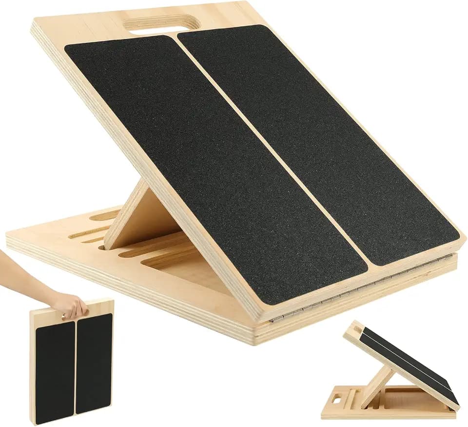 Tragbares Schrägbrett aus Holz, Wadendehner Balance Board
