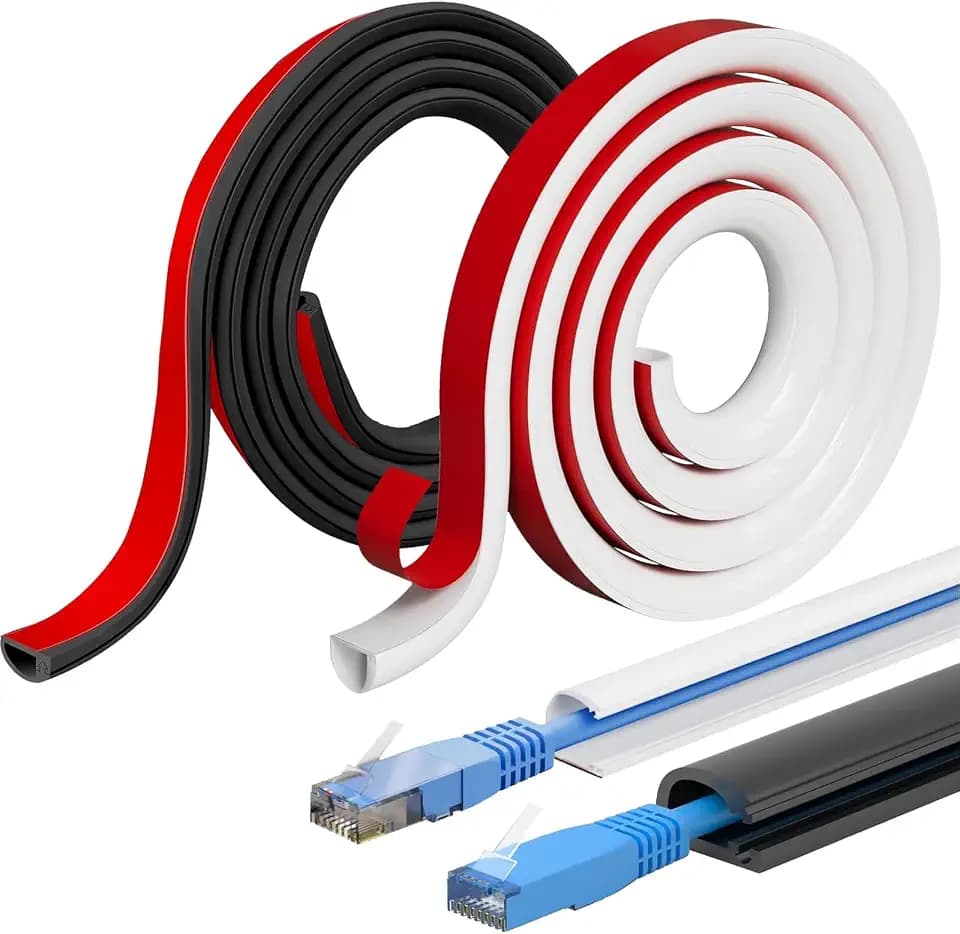 6 Meter Kabelkanal Flexibel 2 Stück Mini Kabelkanal Geeignet Für Die Wand in Der Schule Zu Hause Im Büro Weiß Und Schwarz