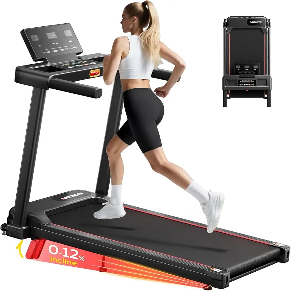 Abonow Foldable Treadmill for Home Small with 12% Incline