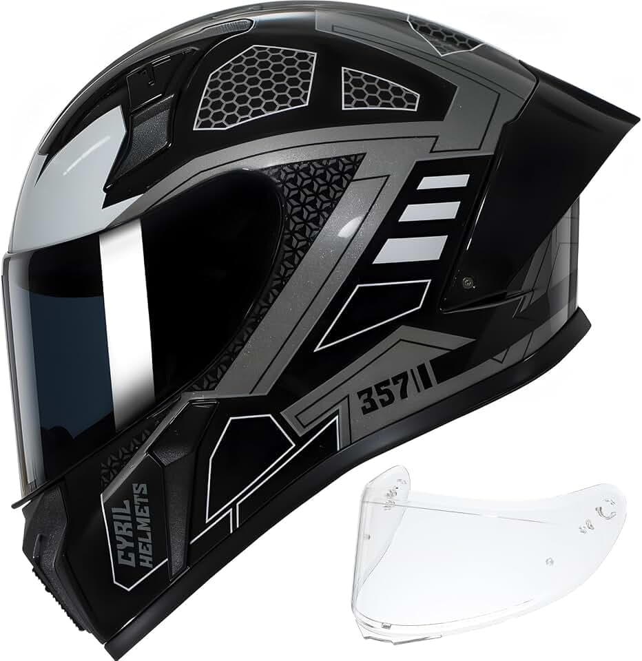 CYRIL Full Face Motorcycle Helmet DOT Approved for Adults, Street Racing