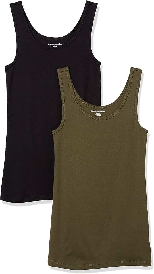 Amazon Essentials Damen Tanktop, Schmale Passform, 2er-Pack