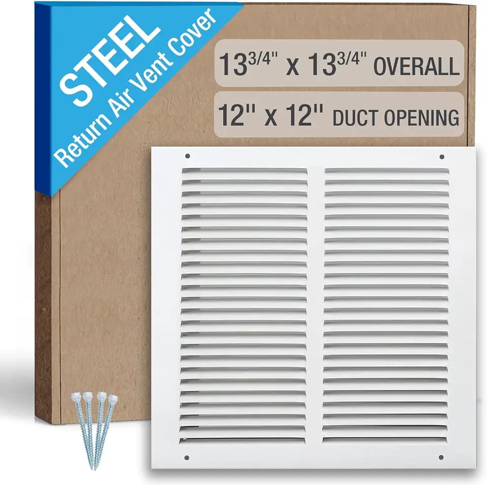 Return Air Grille HVAC Vent Cover for 12 x 12 Inch Duct Opening