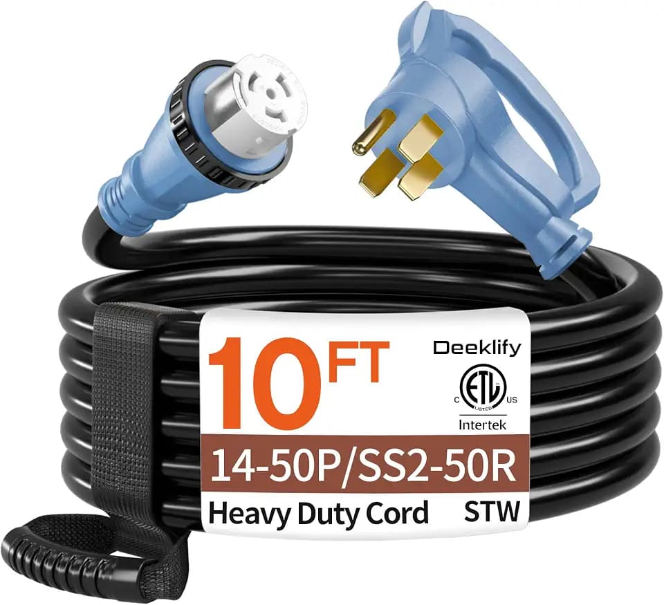 10FT 50 Amp Generator Cord NEMA14-50P/SS2-50R with Twist Lock