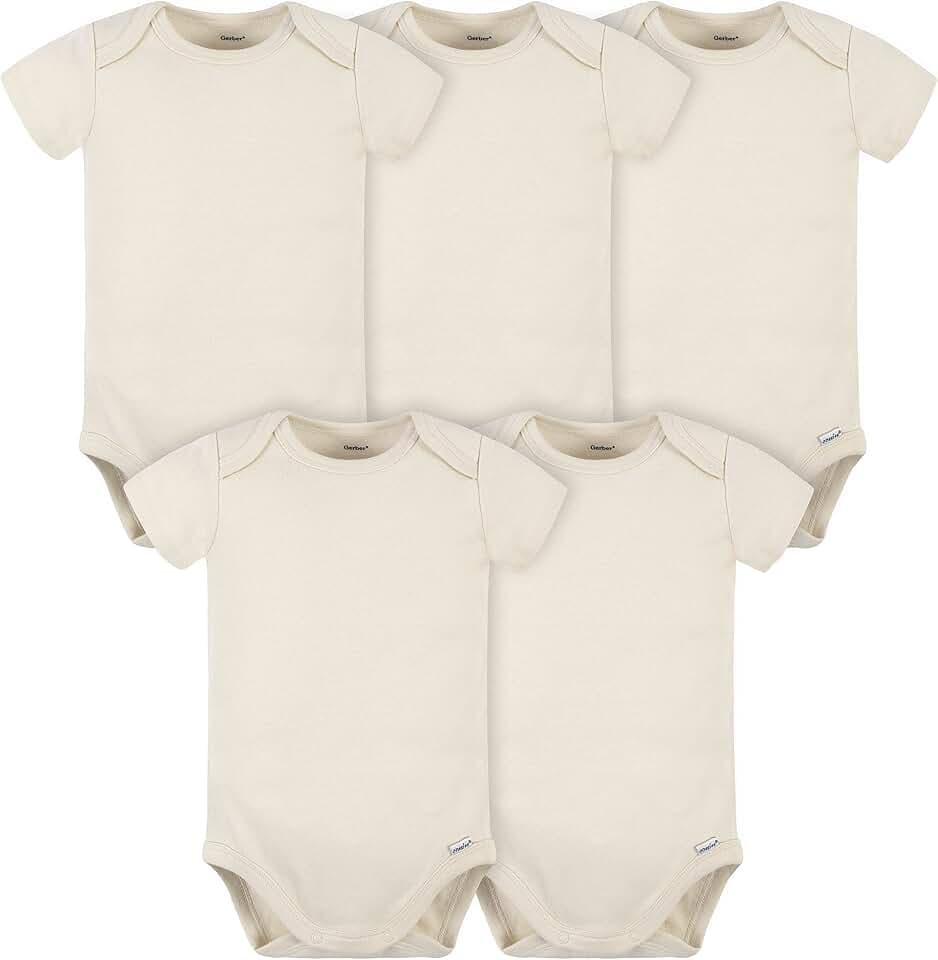 Gerber Baby Boys & Girls 5-Pack Premium Soft Cotton Bodysuits Onesies