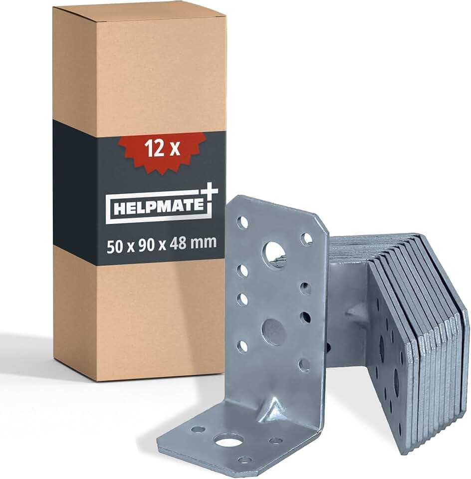 HELPMATE – Winkelverbinder mit Sicke 50x90x48 mm – 12 Stück