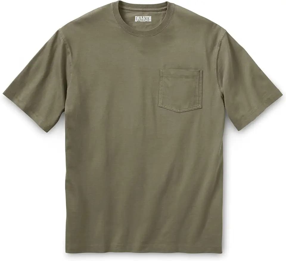 Duluth Trading Co. Men's Longtail T Relaxed Fit Short Sleeve Pocket Crew, Extra Long Fit with Chest Pocket, Black, 4XL