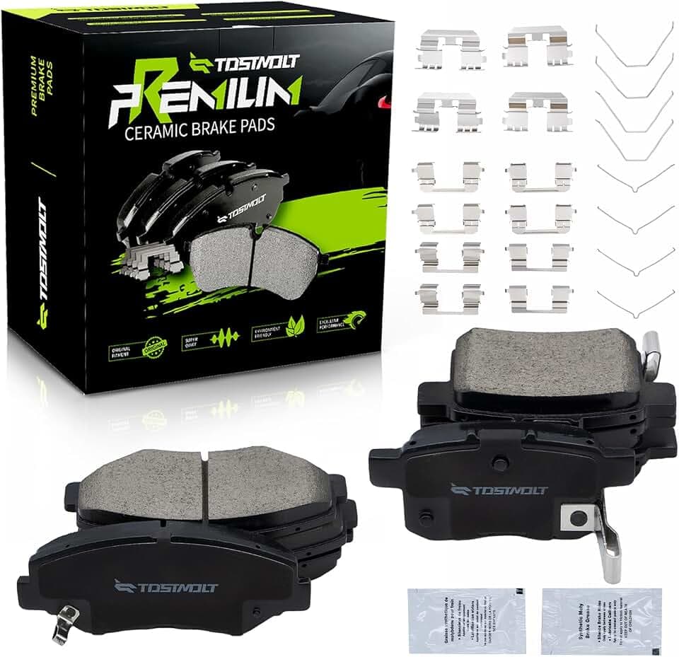 Front+Rear 8pcs Ceramic Disc Brake Pads Kit w/Hardware For Honda