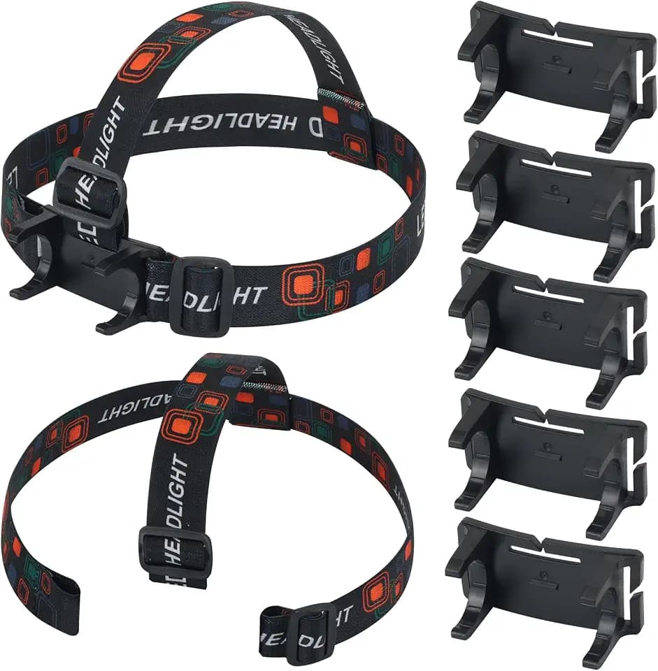 Lenporl 5 PCS Headlamp Holder Mounting Clip Buckle Headlight Flashlight Mount Stand for Slonik and Most Other 22mm -26mm LED Headlamps Flashlight Rechargeable with Headband(Not Include Head Lamp)