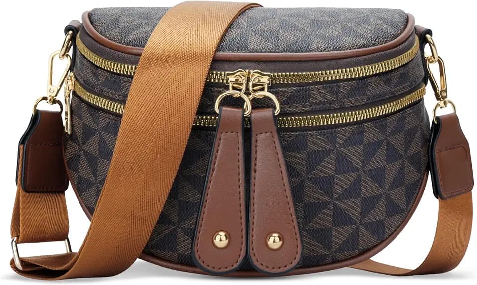 KKXIU Crossbody Bags for Women Vegan Leather Travel Bum Bag