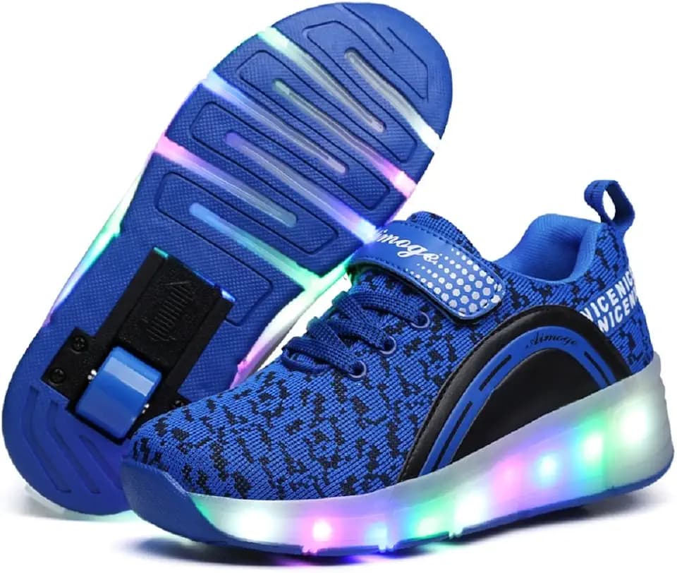 Ylllu Kids LED Roller Skate Shoes with Wheel Light up Roller Shoes Gift for Girls Boys Children