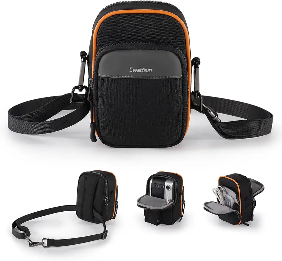 Cwatcun Mini Camera Sling Bag, Compact CrossbodyCase for Digital Cameras